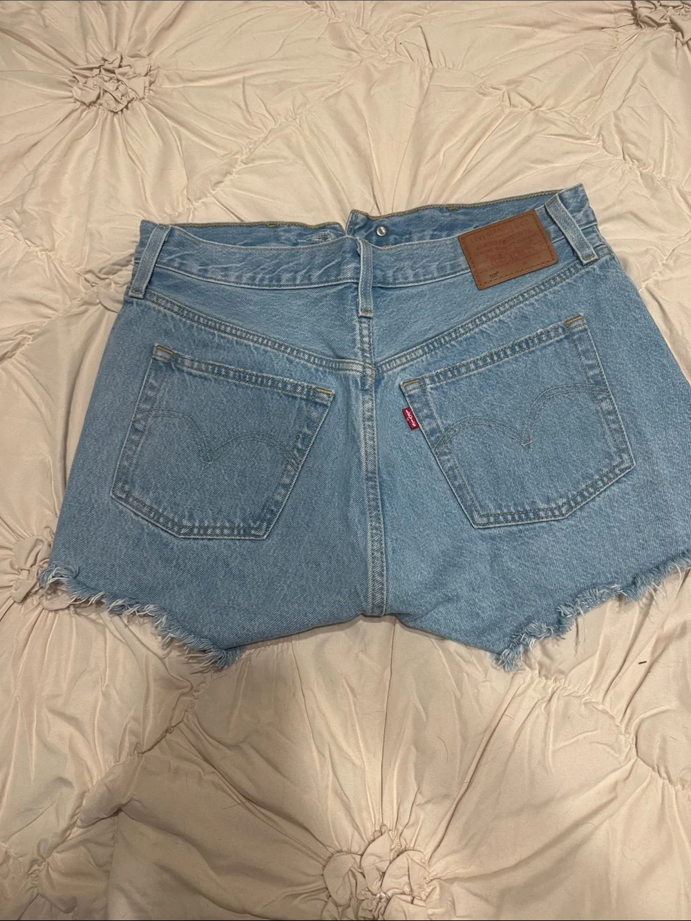 Levi's Light Blue Distressed Cutoff Denim Shorts
